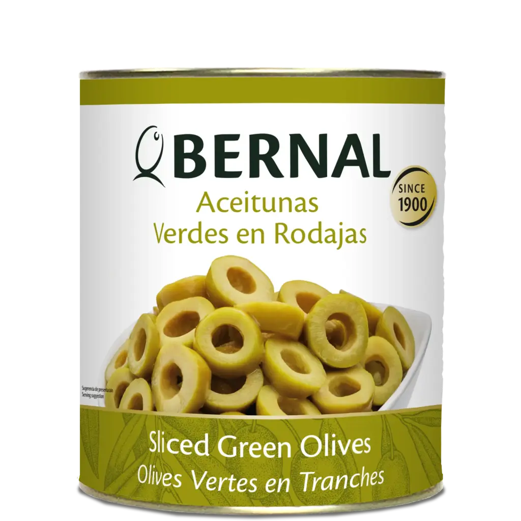 Slices Green Olives, Bernal Professional, 3100ml