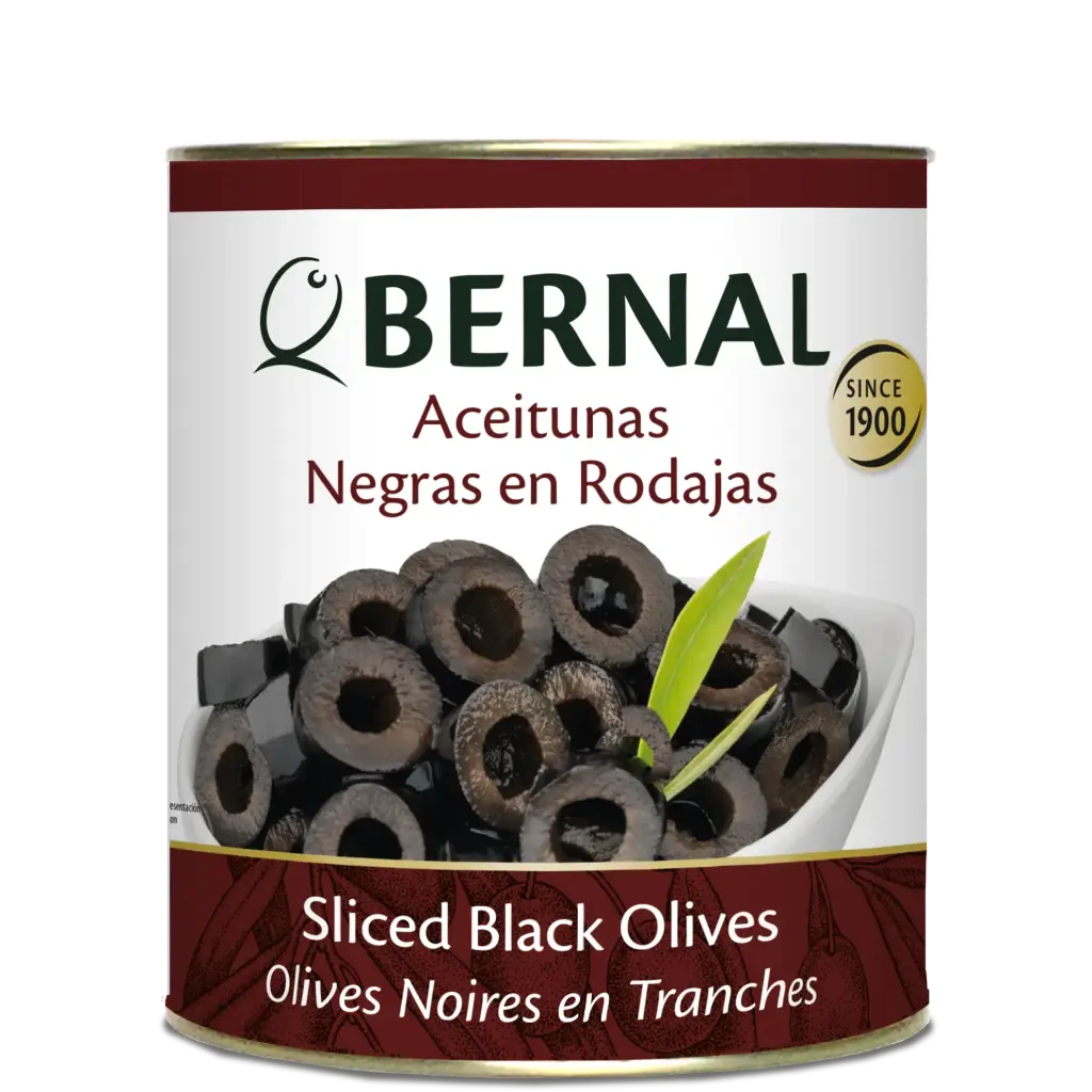 Aceitunas Negras en Rodajas, Bernal Professional, 3100ml