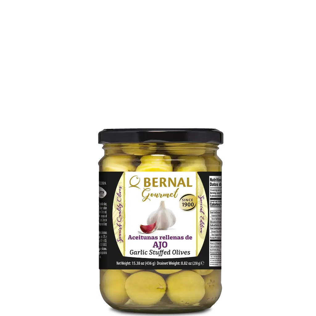 Garlic Stuffed Olives, Bernal Gourmet, 445ml