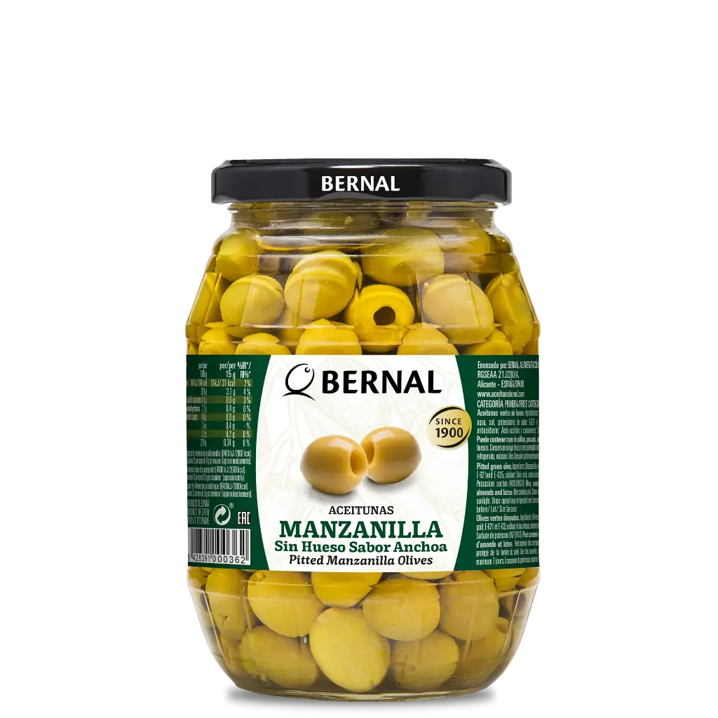 Pitted Manzanilla Olives, Bernal Original, 997ml