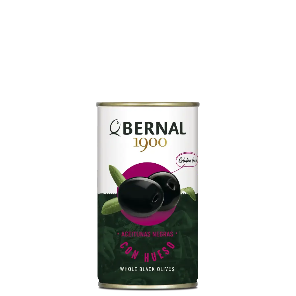 Aceitunas Negras con Hueso, Bernal Original, 370ml
