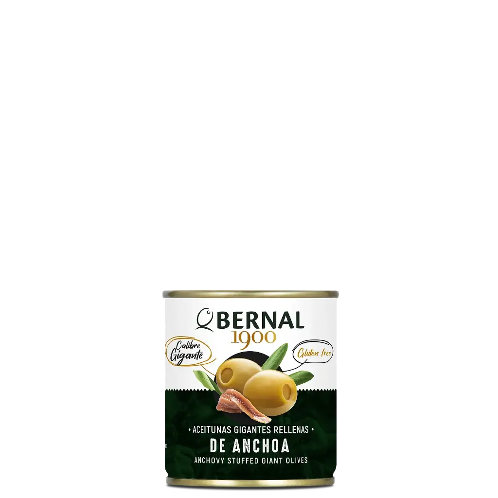 Aceitunas Gigantes Rellenas de Anchoa, Bernal Original, 210ml