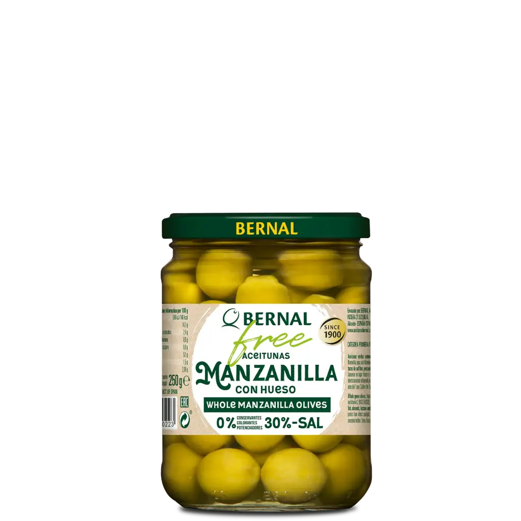 Aceitunas Manzanilla, Bernal Free, 445ml