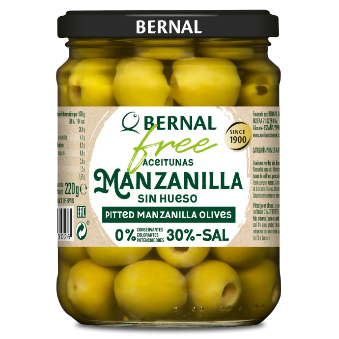 Manzanilla Olives, Bernal Free, 445ml