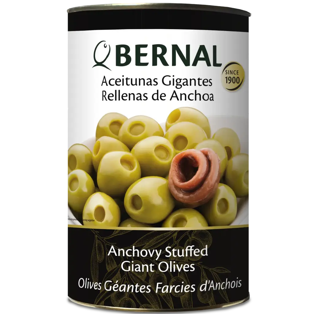Aceitunas Gigantes Rellenas de Anchoa, Bernal Professional, 4250ml