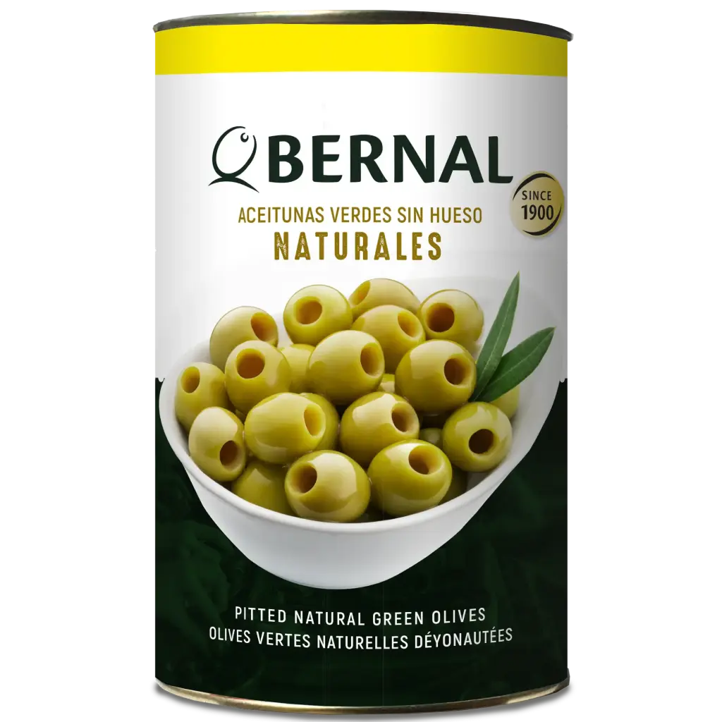 Natural Pitted Green Olives, Bernal Professional, 4250ml