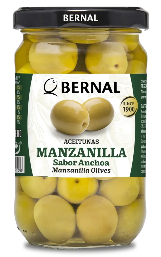Aceitunas Manzanilla con Hueso, Bernal Original, 314ml