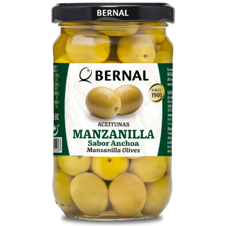 Whole Manzanilla Olives, Bernal Original, 314ml