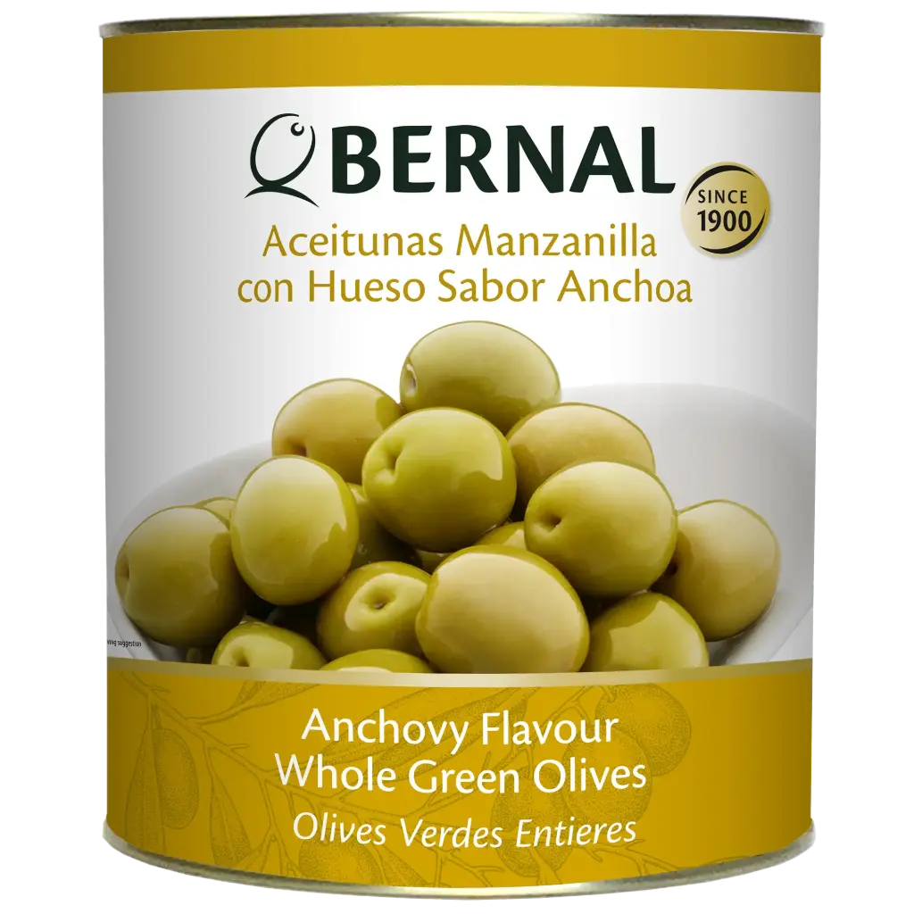 Whole Manzanilla Olives 140/160, Bernal Professional, 8365ml