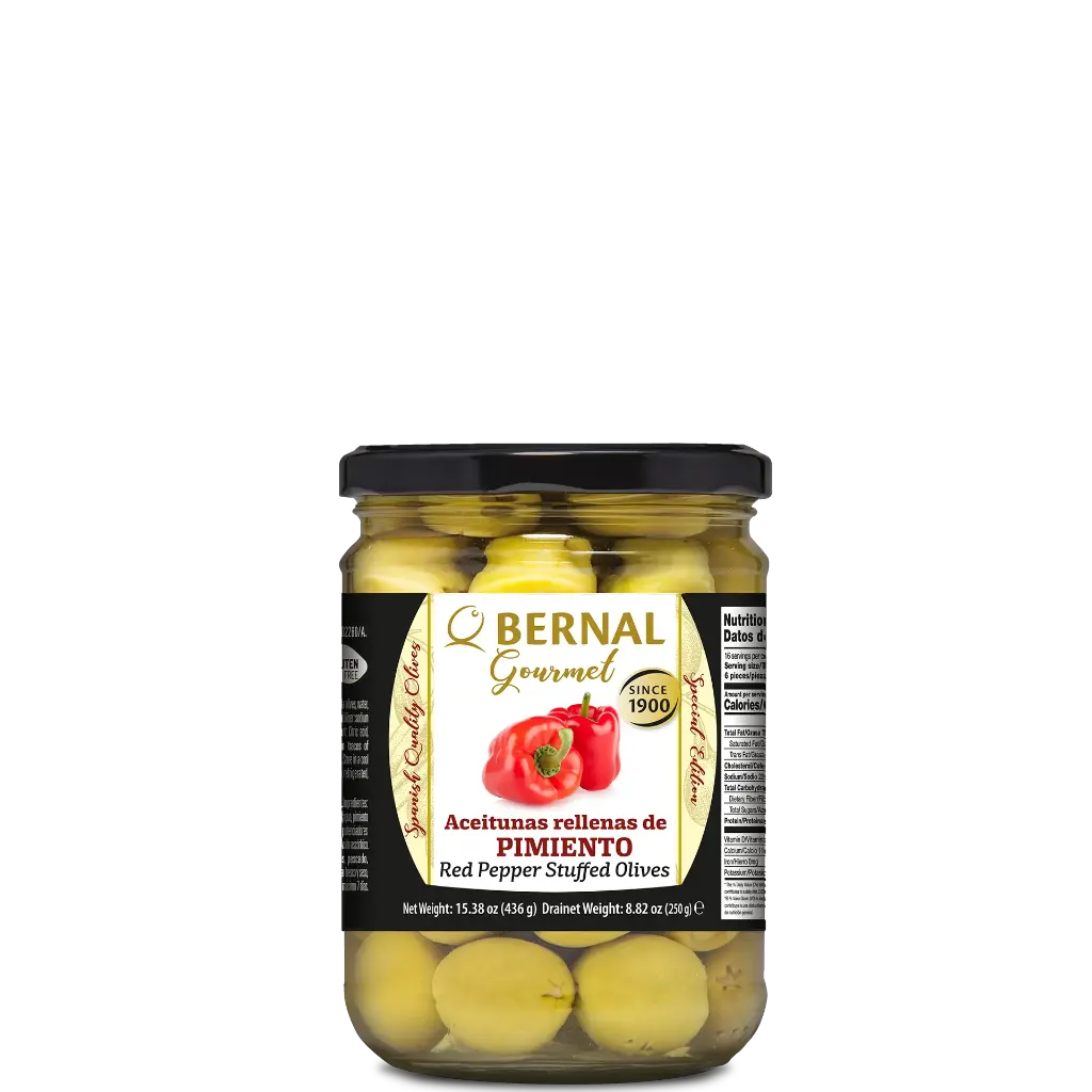 Aceitunas Rellenas de Pimiento, Bernal Gourmet, 445ml