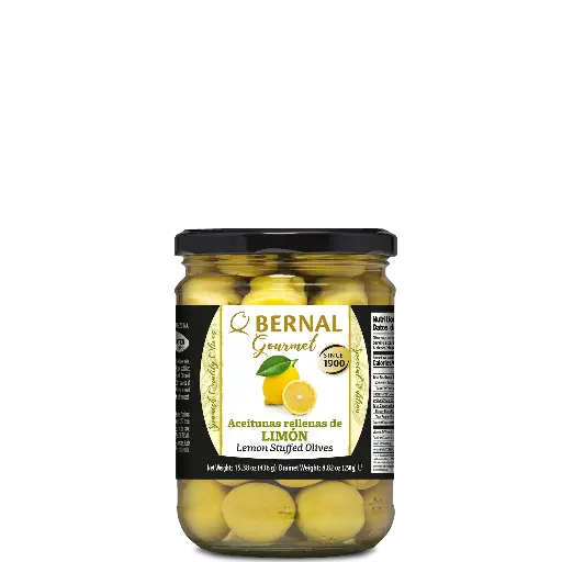 [AC026-3] Aceitunas Rellenas de Limón, Bernal Gourmet, 445ml