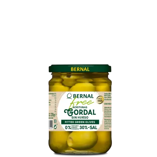 [AC013-F] Aceitunas Gordal sin Hueso, Bernal Free, 445ml