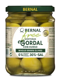 [AC005-F] Aceitunas Gordal con Hueso, Bernal Free, 445ml