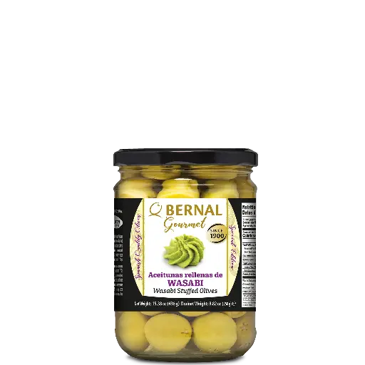 [AC033-3] Wasabi Stuffed Olives, Bernal Gourmet, 445ml
