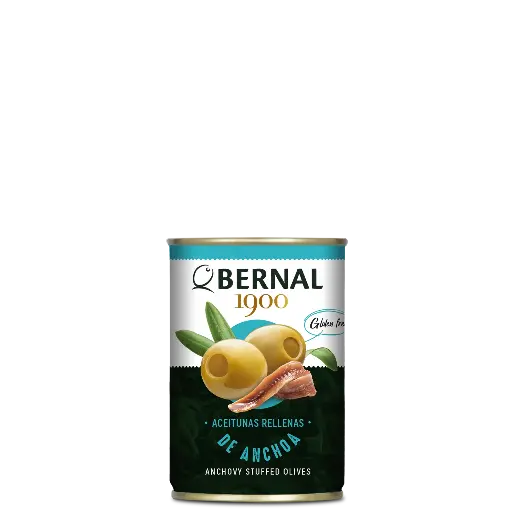 [B016-P] Aceitunas Rellenas de Anchoa, Bernal Original, 300ml