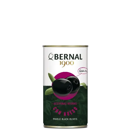 [B002-1/2] Aceitunas Negras con Hueso, Bernal Original, 370ml