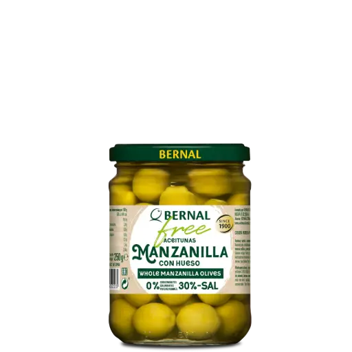 [AC001-F] Aceitunas Manzanilla, Bernal Free, 445ml