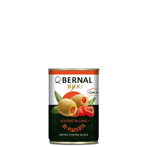 [B004-P] Red Pepper Stuffed Olives, Bernal Original, 300ml
