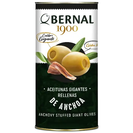 [B017-2] Anchovy Stuffed Giant Olives, Bernal Original, 1480ml
